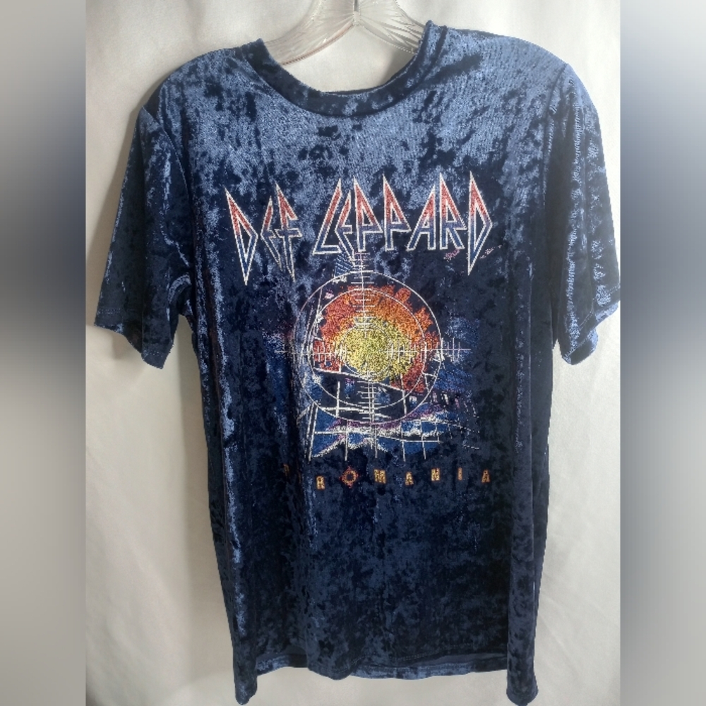 *Def Leppard Pyromania Velvet Feel Blue Shirt
